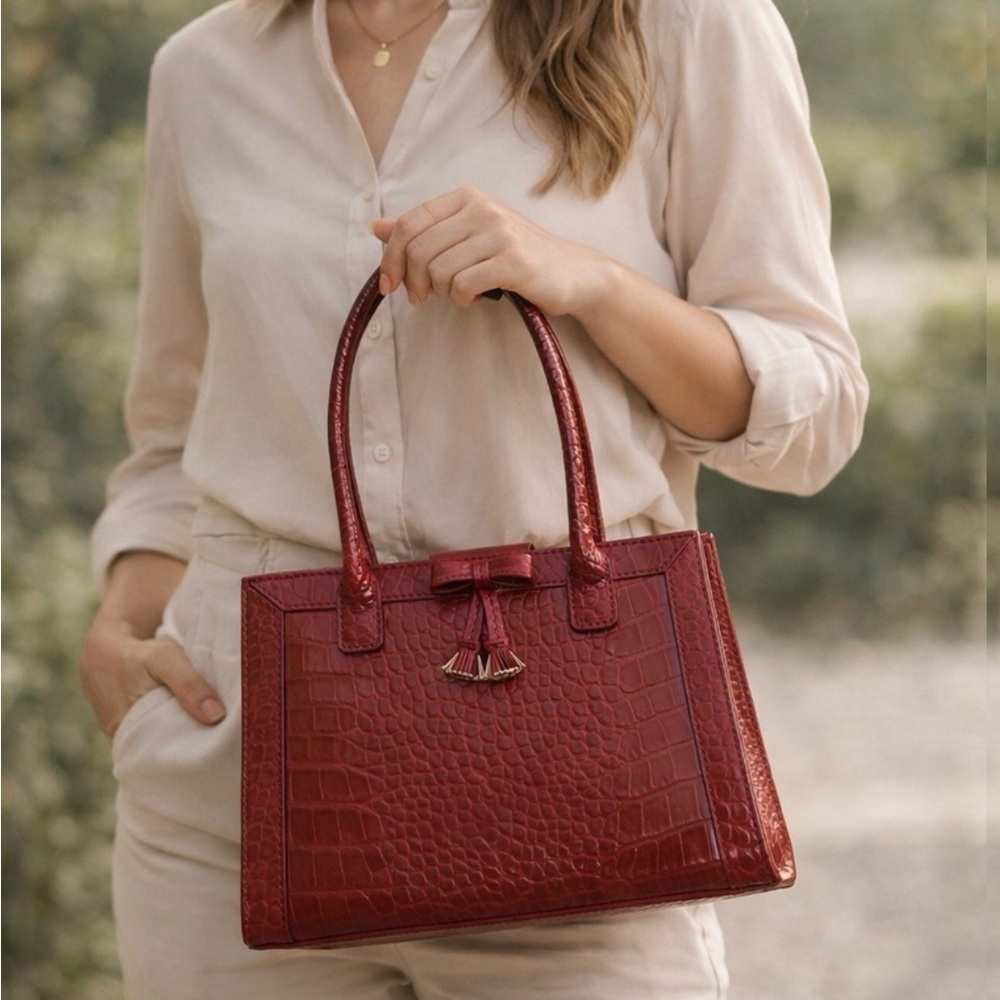 Liz Claiborne Burgundy Small Handbag Snap Closure Y2K 2000s Purse